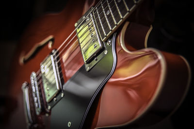 Close-up of electric guitar