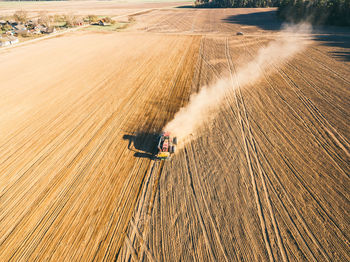 High angle view of agricultural field