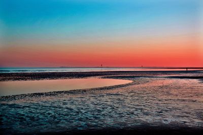 Scenic view of sea against sky at sunset