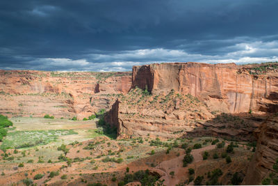 Scenic view of rock formation against sky