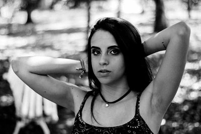 Close-up portrait of young woman outdoors