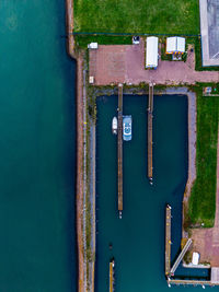 High angle view of work tools on wall