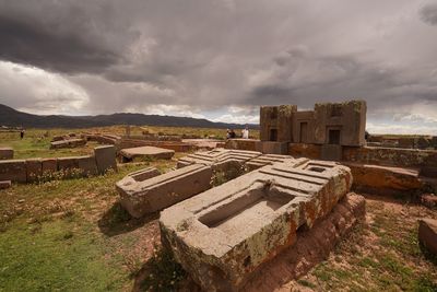 Old ruin building against cloudy sky