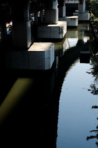 Reflection of built structure in water