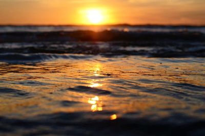 Scenic view of sea during sunset