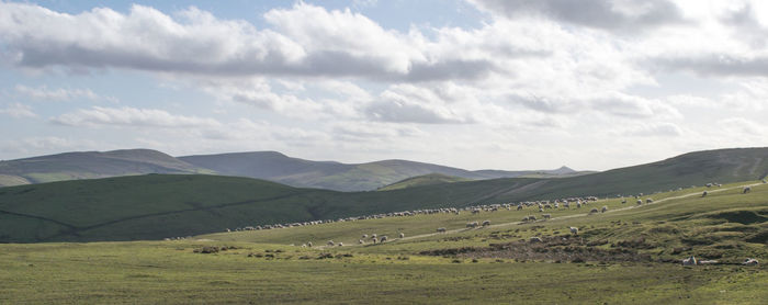 Scenic view of landscape against sky sponds hill