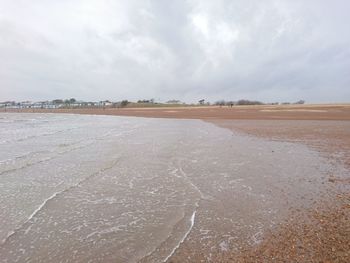 Scenic view of beach against sky