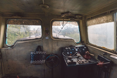 Interior of abandoned car