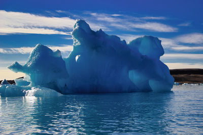 Iceberg in sunny day in jokulsarlon lagoon, iceland.