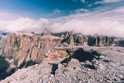 Scenic view of rock formations against sky