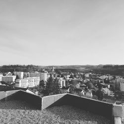 High angle view of townscape against sky