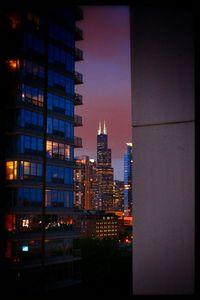 View of illuminated cityscape at night