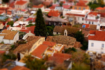 High angle view of cityscape against sky