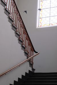 Low angle view of empty staircase in building