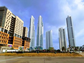 Low angle view of buildings against sky