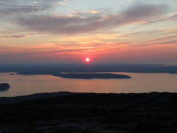 Scenic view of sunset over sea