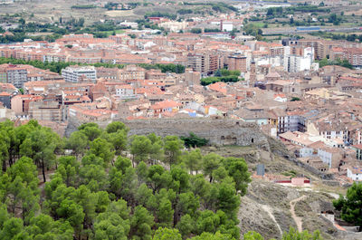 High angle view of city