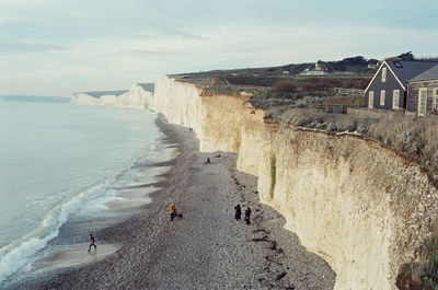 High angle view of beach against sky