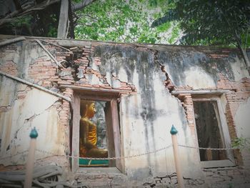 Low angle view of abandoned building