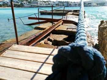 View of jetty in sea