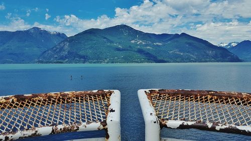 Panoramic view of lake against mountains