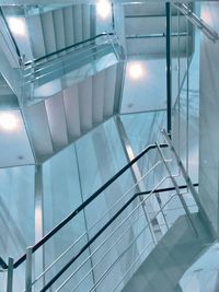 Low angle view of illuminated staircase in building