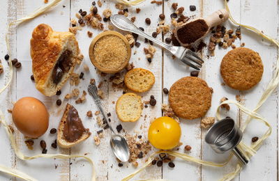 Directly above shot of food on table