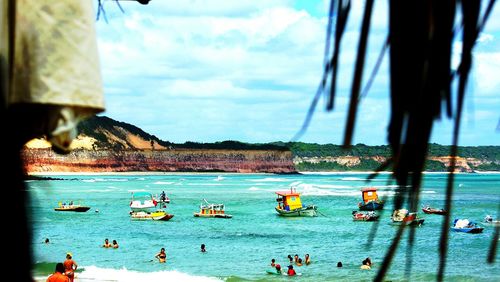 Boats in sea