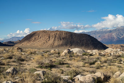 Scenic view of rocky mountains against sky