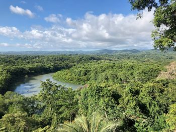 Scenic view of land against sky