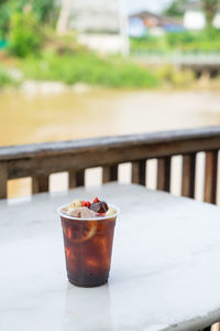 Close-up of drink on table