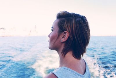 Woman looking at sea