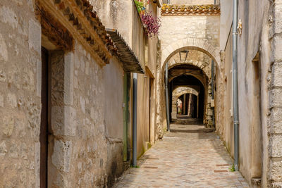 Empty corridor of historic building