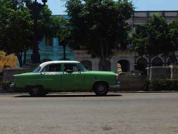 Cars parked on road