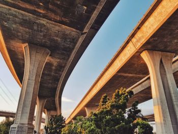 Low angle view of bridge against clear sky