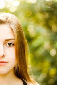 Close-up portrait of young woman