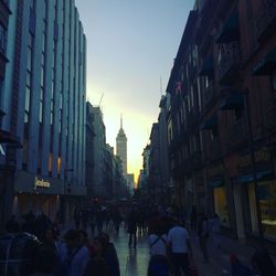 City street at sunset