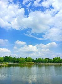 Scenic view of river against sky