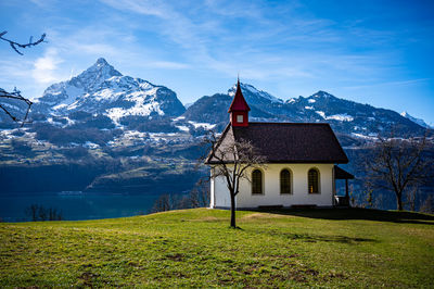 Walensee during a sunny day in winter - switzerland