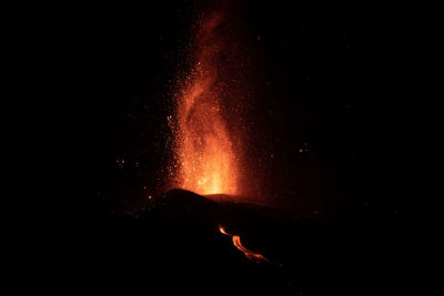 Volcano eruption on cumbre vieja, la palma island, canary islands