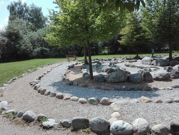 View of stones in park