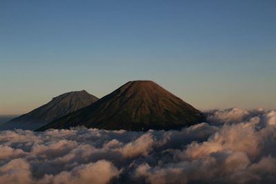 View of volcanic mountain against sky