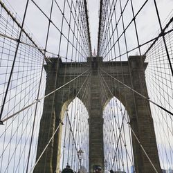 Low angle view of suspension bridge