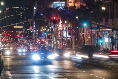 Hollywood boulevard in los angeles california at night