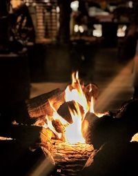 Close-up of burning candle