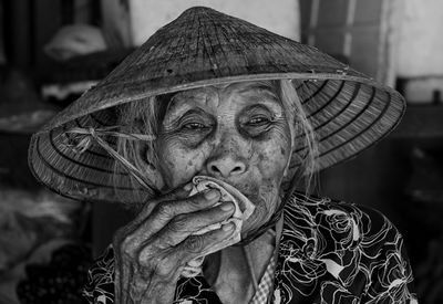 Close-up portrait of a senior woman