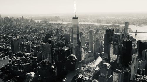 High angle view of cityscape new york