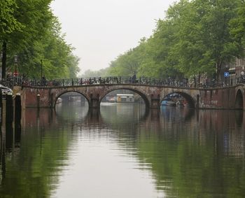 Bridge over river against sky