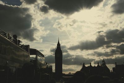View of buildings against cloudy sky