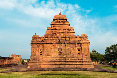 Low angle view of temple against sky